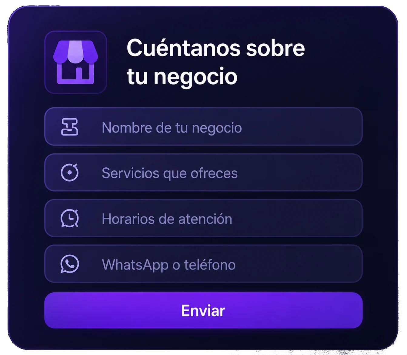 Form with your business details